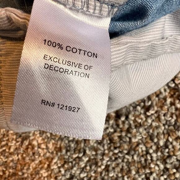 Jonnie O Blue Palm Tree Chambray Men's Shorts.  Size 38 - Picture 7 of 7